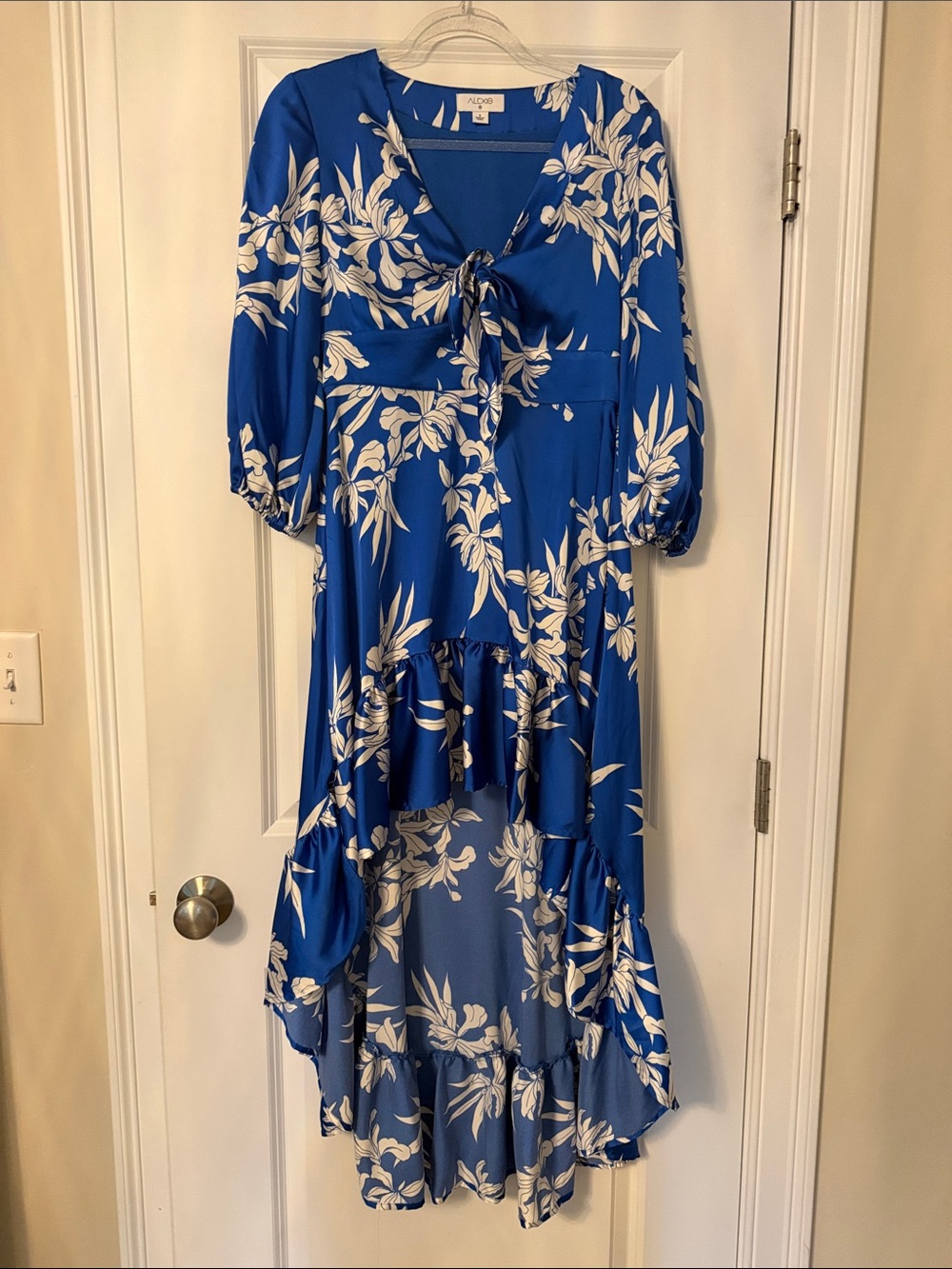 Alexis for Target Blue Floral High-Low Tie-Front Dress